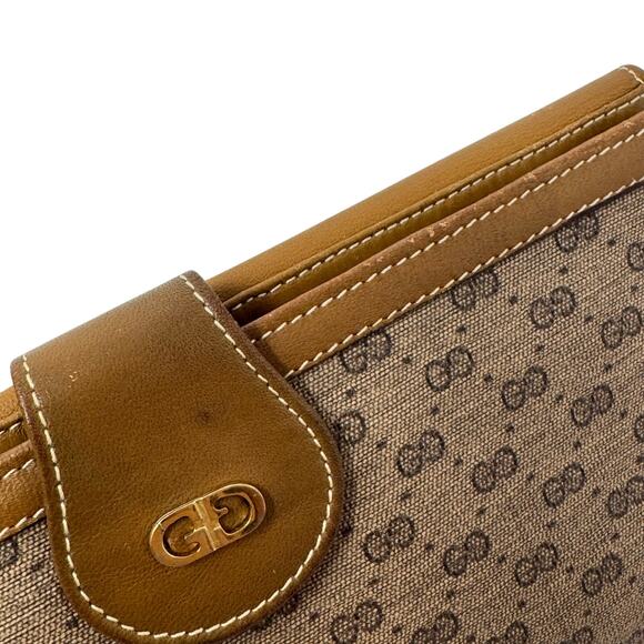 Gucci Rare Vintage GG Supreme Canvas Monogram Continental Wallet Brown Leather - Picture 4 of 15